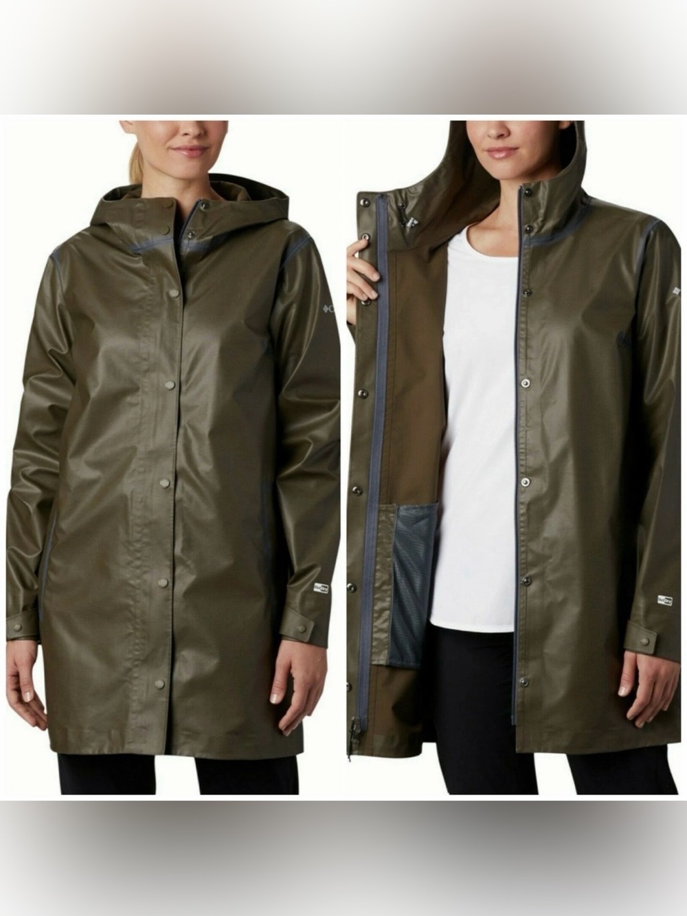 Columbia Sportswear OutDry Extreme Mackintosh Jacket Waterproof Olive Green Sz M